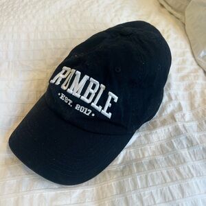 Rumble Black Baseball Cap with White Embroidery